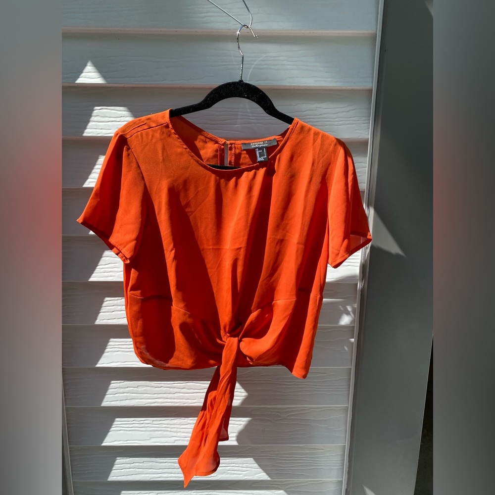 Forever 21 Vibrant Orange Blouse